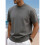 Herren-Strickpullover mit Stehkragen und Kurzen Ärmeln, Lässiger Slim-Fit-Pullover Grau XXL 2