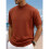 Herren-Strickpullover mit Stehkragen und Kurzen Ärmeln, Lässiger Slim-Fit-Pullover Karamellfarbe M 2