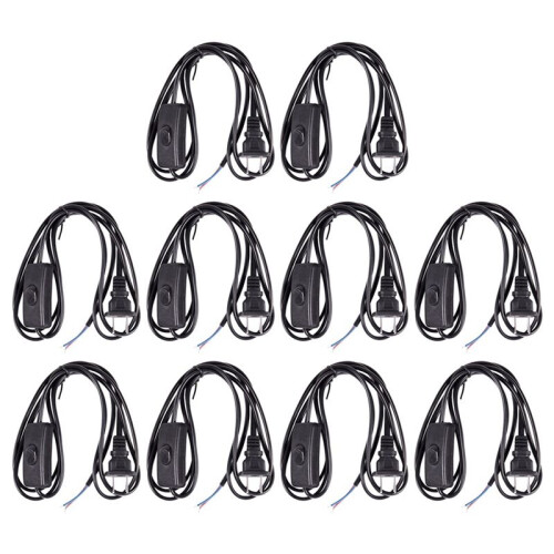 10X US Plug 1.8M Power Cord /Off Button  AC110V 3A AC250V 6A Black