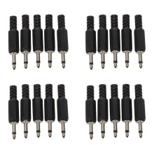 20 X Schwarzer Kunststoff 3.5mm Maennlicher Mono Stecker Buchse Audio Adapter Stecker