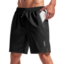 Heren Losse Nacht Hardloop Glow-in-The-Dark Functionele Sneldrogende Zomer Strand voor Shorts Zwart XL