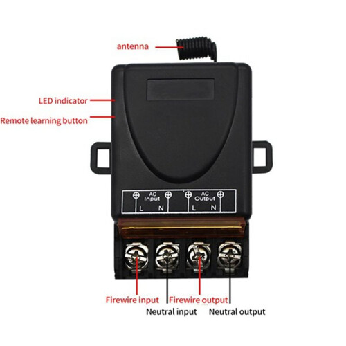 2X AC 220V 30A 1CH 433MHz Wireless Remote Control  RF Relay Receiver + Off/ Transmitter 2