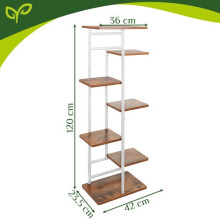 7-szintes fém virágtartó, loft stílusú, 120 cm