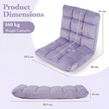 Adjustable Floor Chair, 14-Position Folding Recliner