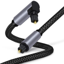 90Degree Digital Optical Audio Cable 5.1 Right Angle for Toslink SPDIF Coaxial Cable for Blu-Ray Player Soundbar 5M