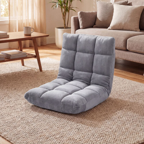 14-Position Adjustable Cushioned Floor Chair, Velvet 1