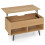 Lift-Top Coffee Table 80cm, Hidden Storage, 2 Shelves 2