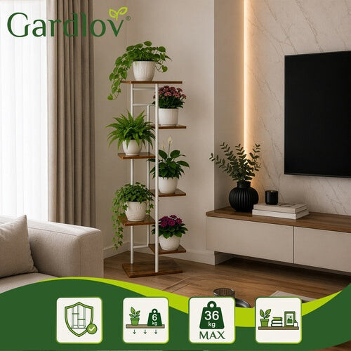 Support à plantes en métal à 7 niveaux, style loft, 120 cm 2
