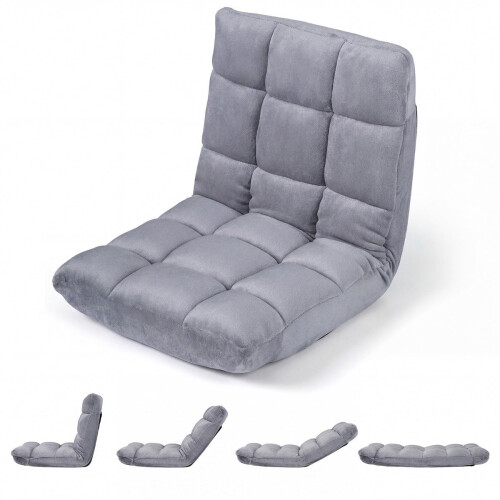14-Position Adjustable Cushioned Floor Chair, Velvet