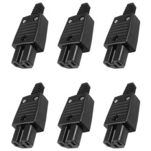 6X Svart IEC320 C15 Honuttag Strömadapterkontakt AC 250V 10A