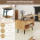 Lift-Top Coffee Table 80cm, Hidden Storage, 2 Shelves 8