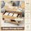 Lift-Top Coffee Table 80cm, Hidden Storage, 2 Shelves 7