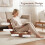 Adjustable Floor Chair, 14-Position, Flannel, Beige 6