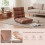 Adjustable Floor Chair, 14-Position, Flannel, Beige 7