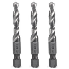 3st M6X1.0mm High-Speed Steel 4341 Titanpläterad Komposittappborr och Kran Integrerad Maskinkranöppning och Fasverktyg