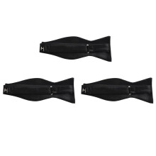 3X Tuxedo Tie Satin Bow Tie for Men - Black