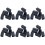 48 Pcs Black Plastic Rectangular Blanking End Caps Inserts 20mm X 40mm 1