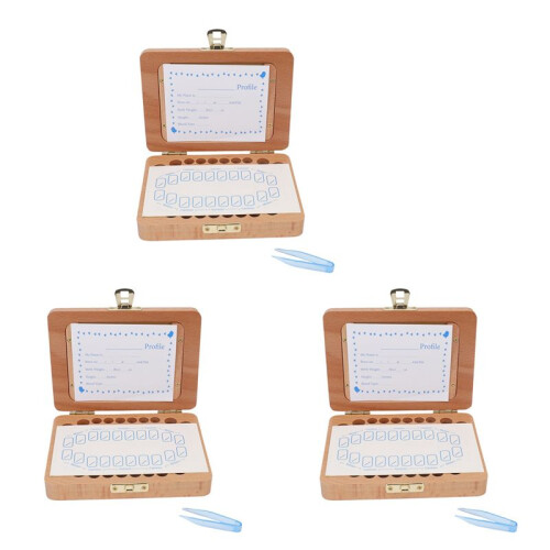 3X Tooth Keepsake Box, Baby Teeth Box Milk Teeth Save Organizer Kit, Tooth Collection with Photo Frame