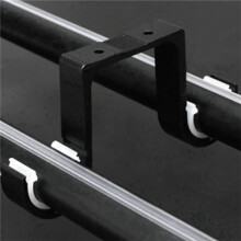 16Pcs Double Curtain Rod Brackets Ceiling Mount Supports Aluminum Alloy Black