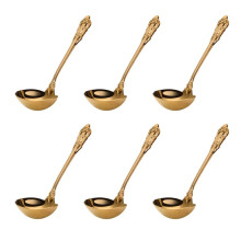 6X 304 Rvs Soeplepel Koken Tool Keuken Accessoires Gold Scoop Servies Vergulde Soep Opscheplepel