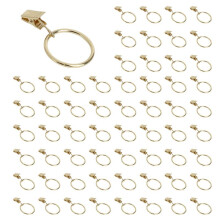 120PCS Curtain Rings with Clips, Strong Drapery Clips Hooks Tension Rod Bracket, 1.26 Inch Interior Diameter