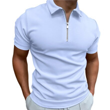 Mens Half Zip Shirt Casual Short Sleeve Slim Fit Short Sleeve Collared T Shirt Classic Fit Shirts Light 5XL