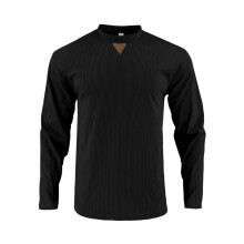 Heren Crewneck Shirts Slim Fit Lange Mouwen Casual T-Shirt Spier Slim Fitted T-Shirts Zwart XXXL