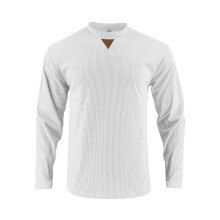 Heren Crewneck Shirts Slim Fit Lange Mouwen Casual T-Shirt Spier Slim Fitted T-Shirts Wit M