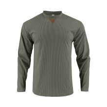 Heren Crewneck Shirts Slim Fit Lange Mouwen Casual T-Shirt Spier Slim Fitted T-Shirts Legergroen S