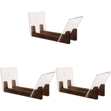 3sets Vinyl Record Opslag Houder Grote Capaciteit Acryl Uiteinden Display Stand Houten LP Vinyl Album Desktop Rack