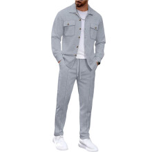 Heren Sweatsuits 2-Delige Set Jas Top en Casual Broek Set Herfstmode Sweatsuits Grijs XXXL