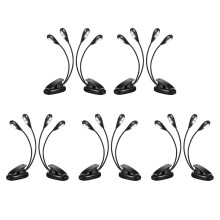 10 St MusikstäLl Light Clip på LED Book Lights Dual Arm Reading Lights för BöCker i SäNgen 360 Graders Justerbar KläMma