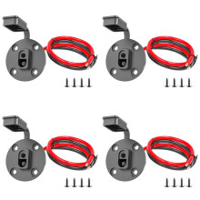 4x Solar SAE Socket Sidewall Port, SAE Cable Quick Connect Panel Mount Universal Flush-Mountable Connector