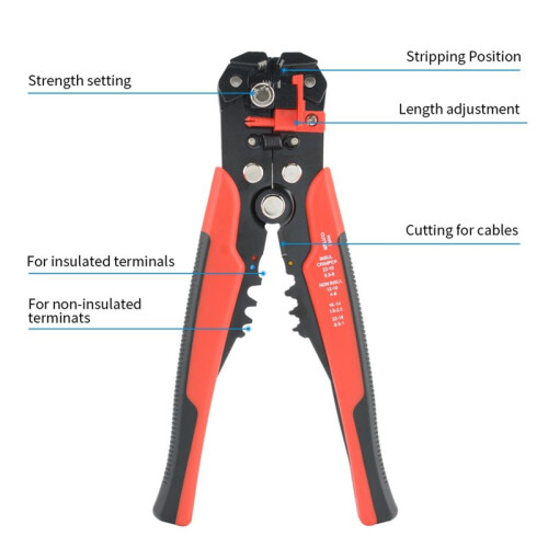3 In1 Wire Stripper Tools Multitool Pliers Automatic Stripping for AWG 24-10 Cutter Crimping Cable Wire 2