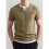 Herren Kurzarm-T-Shirt, Lässig, Rundhalsausschnitt, Slim Fit, Pullover Khaki M 3
