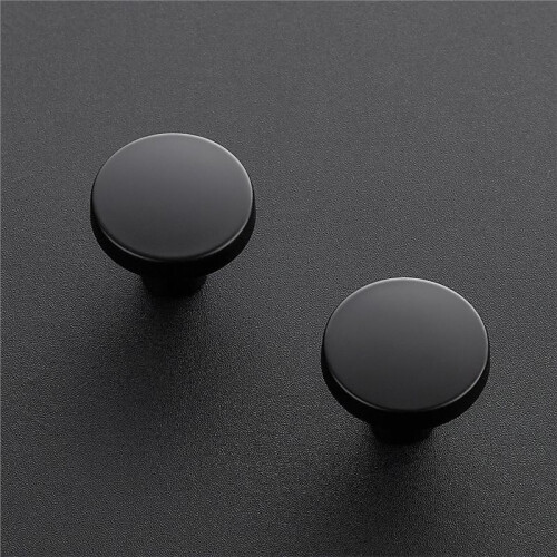 20pcs Solid Single Hole Kitchen Round Cabinet Knobs Zinc Alloy Pulls Drawer Knobs Kitchen Cabinet Hardware Handles Black 1