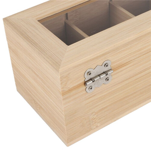 Multifunctional Bamboo System Tea Bag Jewelry Organizer Storage Box 5 Compartments Tea Box Organizer Sugar Container 2