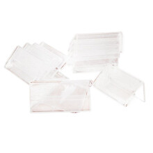50Pcs Clear Signage Card Holder Poster Holder Plastic Label Holder Acrylic Card Display Stand 2x4cm