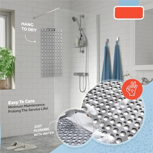 Eco-Friendly Non Slip Bath Mat with Suction Cups for Bathroom Safety 1