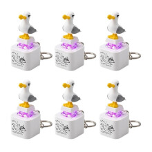 6 Pack Seagull Mine Button Keychain Set with Type-C Charging Cable Mechanical Click Fidget Desk Toy Portable Stress
