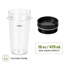 3Pack 16oz Vervangbekers voor Blender, Smoothie Bekers met Sip & Seal Deksels voor BL660 BL770 BL780 BL740 Serie