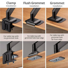 Verstelbare Versterkingsplaat voor Kwetsbare Tafelbladen Ondersteunt Monitorsteunen met C-Klem of Grommet-Installatie