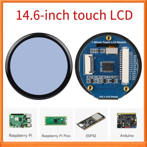 Waveshare 1.46 Inch Touch LCD Display Module 412 X 412 Resolution 16.7M Color QSPI and I2C Interfaces for Raspberry Pi 2
