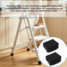4 Stuks Rubberen Voeten voor Laddervoeten, Laddervoetbedekking, Rubberen Laddervoeten, Voetdoppen voor Steelladders 25x63mm