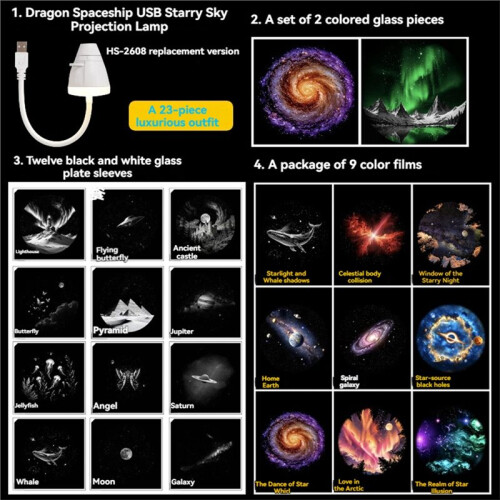Projetor Estelar Starrys Luz Noturna com Brilho Ajustável Projetor de Estrelas para Carro e Quarto 1