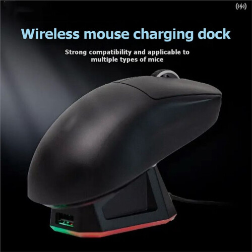 For  GPW4/GProX/G502/X/G903 Gaming Mouse Wireless Charger Dock Charging Station USB Type C Interfaces Black 2