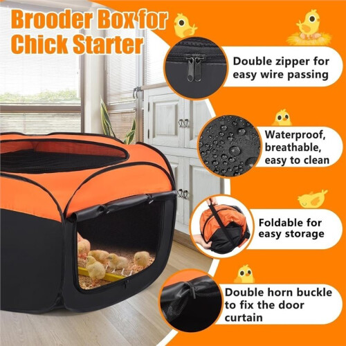 1set Chick Brooder Starting Kit, Chick Brooder Pen, Pet Crate Pen, with Sliding Door,Brooder Box 1