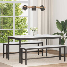 vidaXL Dining Table White 150 x 90 x 75 cm Solid Pine Wood