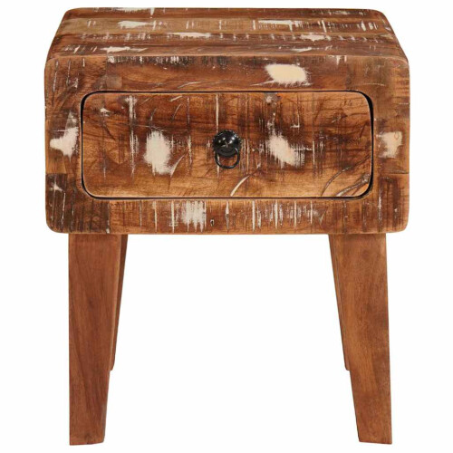 VidaXL vidaXL End Table with Drawer Brown 40 x 32 x 46 cm Solid Reclaim Wood 1