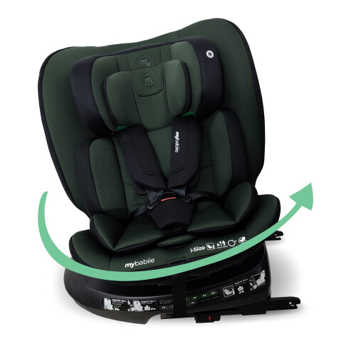 My Babiie MBCS200 Spin R129 Car Seat with Top Tether - Green 1